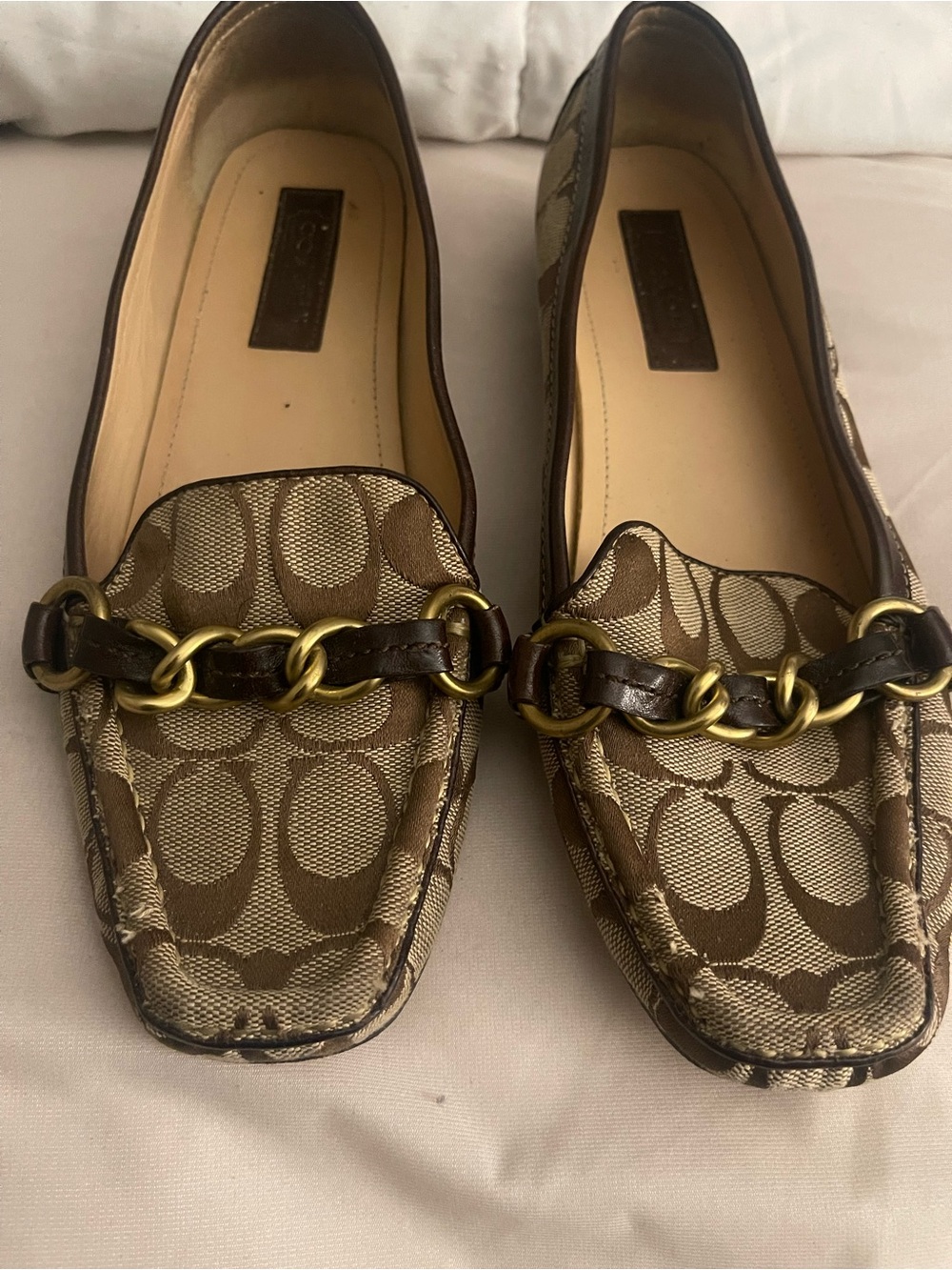 Coach Brown Monogram Women's Slip Ons Size 9..5